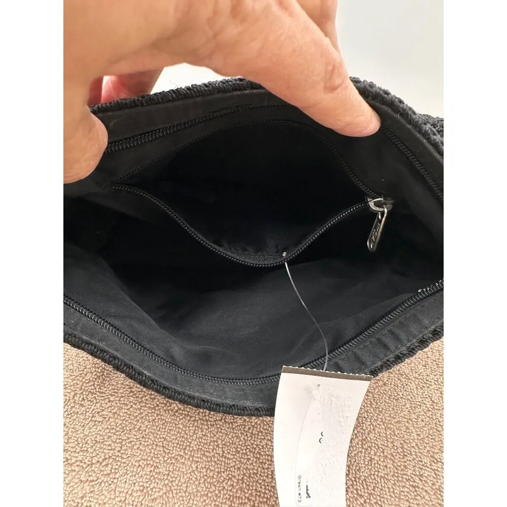 The Sak Crochet Casual Handbag Purse Hobo Stylist Bag Lined Black - Image 10