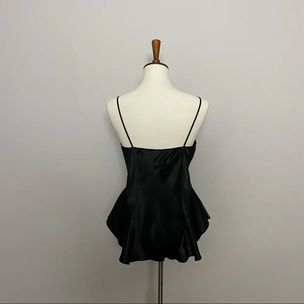 Vintage Victorias Secret Nighty Body Suit Silky Plunge Covered Button Black - Image 5