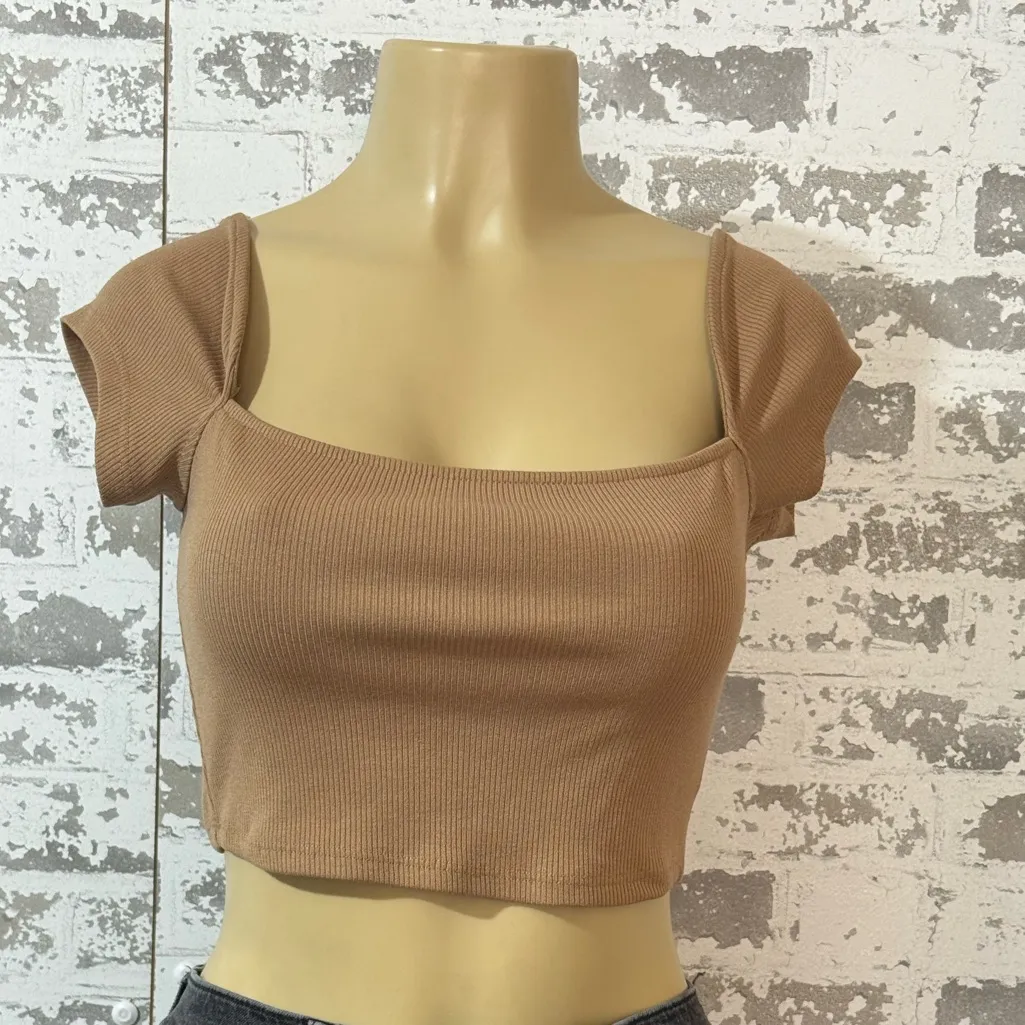 Stylish Brown Crop Top for Women Tan - Image 4