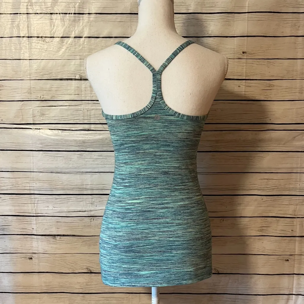 Lululemon Power Y Tank Sz 6 Luon Space Dye Camo Alberta Lake Fresh Teal - Image 6