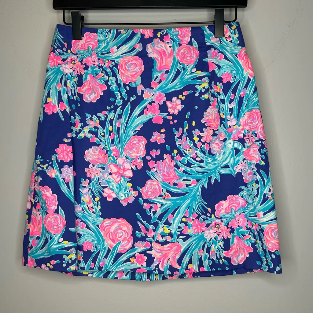 Lilly Pulitzer Izzy Skirt in Corsica Blue Toucan Party Size 2 NWT - Image 5