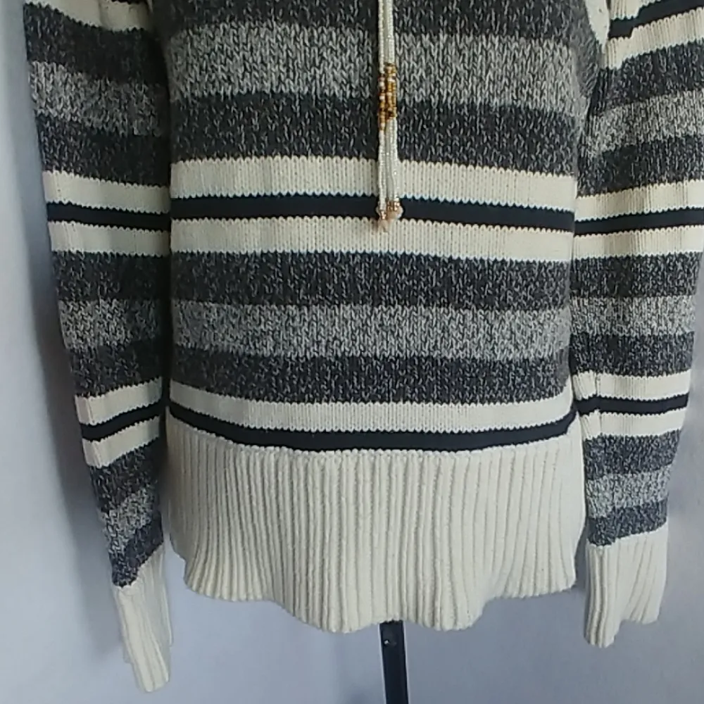 Vtg Liz Claiborne Striped Turtleneck Sweater - Image 3