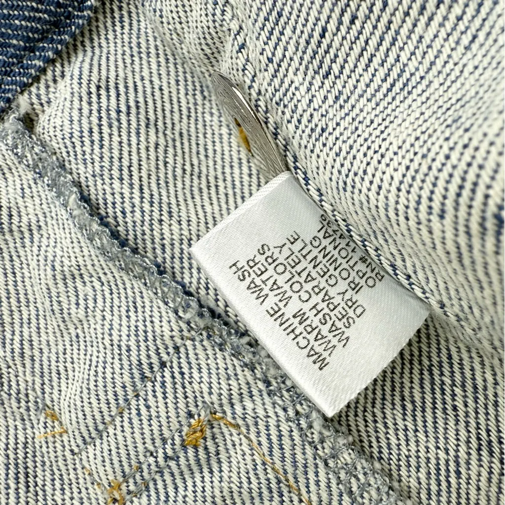 FLAX Linen Blend Denim Jacket Blue Sz S Lightweight Chambray Button Up - Image 11