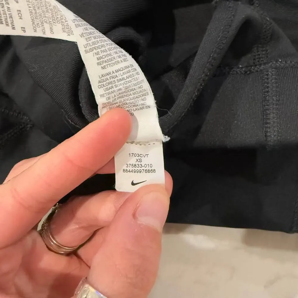 Nike Dri Fit Racerback Sports Bra Women’s Size XS Black Swoosh Logo Activewear - Image 6