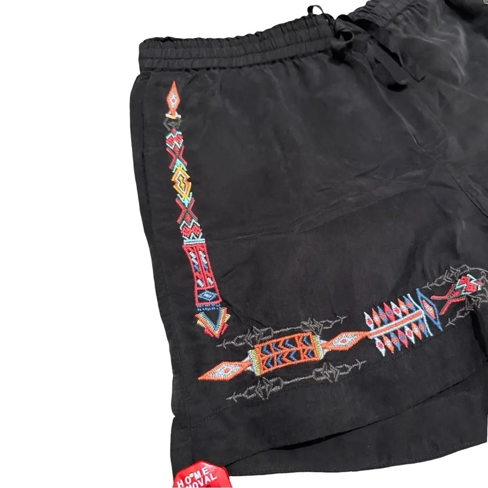 Johnny Was Sascha Embroidered Black Shorts NWT Size S Boho Festival Cupra Blend - Image 8