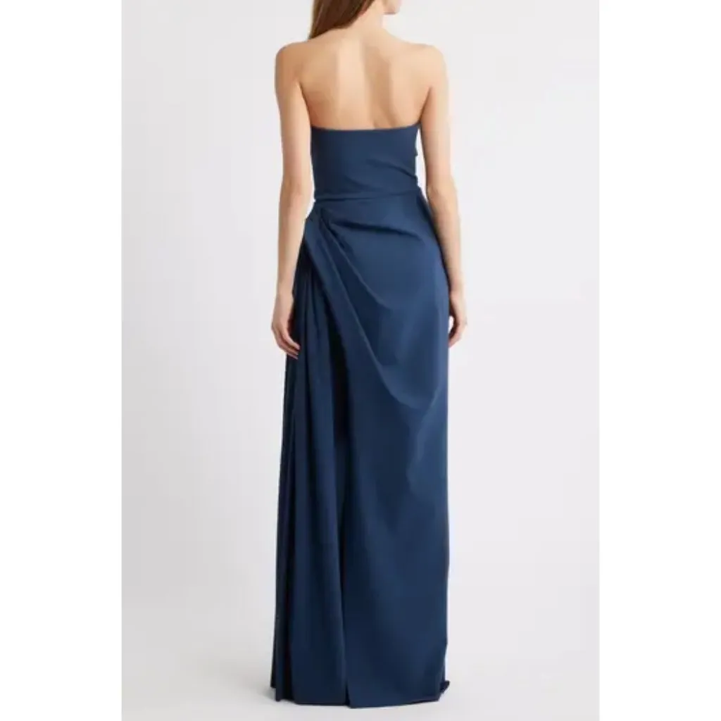 CHIARA BONI La Petite Robe Dotai Strapless Gown in Arctic Blue Size IT 42 / US 6 - Image 9