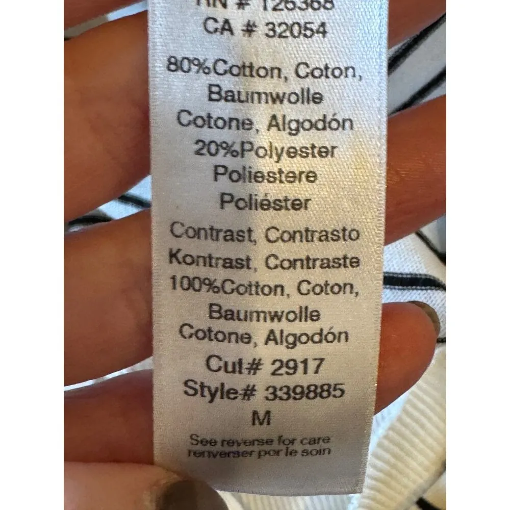 Left of Center Dress Women Medium Ivory Black Resort Lounge Striped Asymmetrical - Image 12