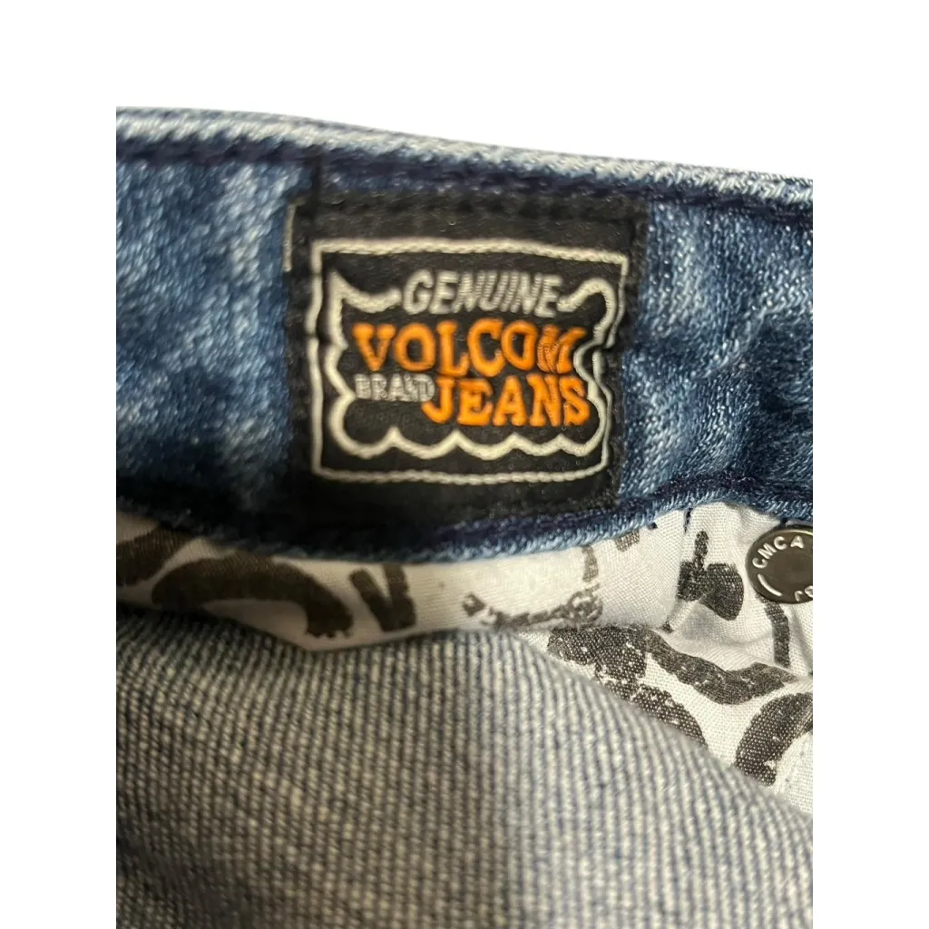 Volcom Jeans Womens Juniors Size 0 Super Skinny Low Rise Medium Wash Distressed - Image 8