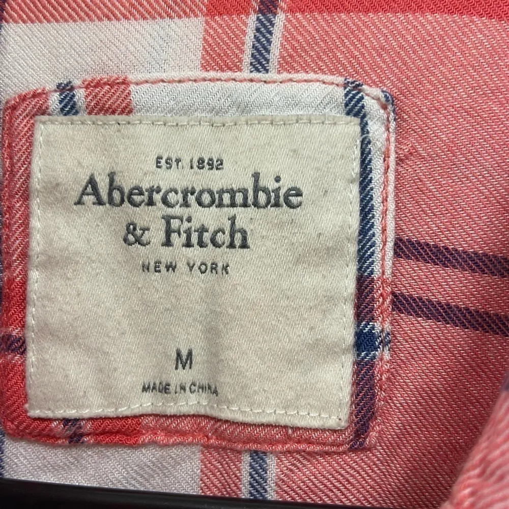 Abercrombie & Fitch Medium red flannel $40 White - Image 3