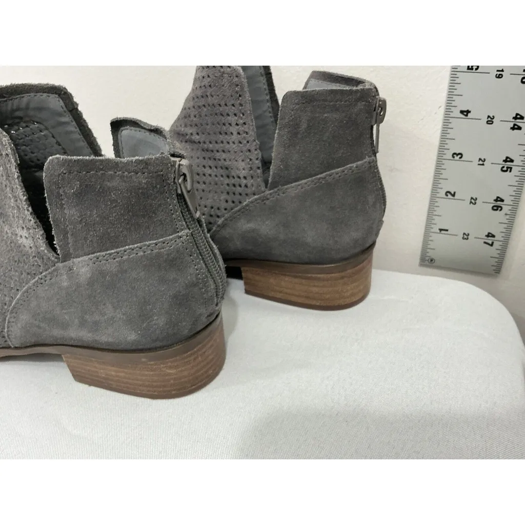Womans Crown Vintage Size 6.5 M Rumble Gray Vented Zip Cut Out Heel Booties - Image 4