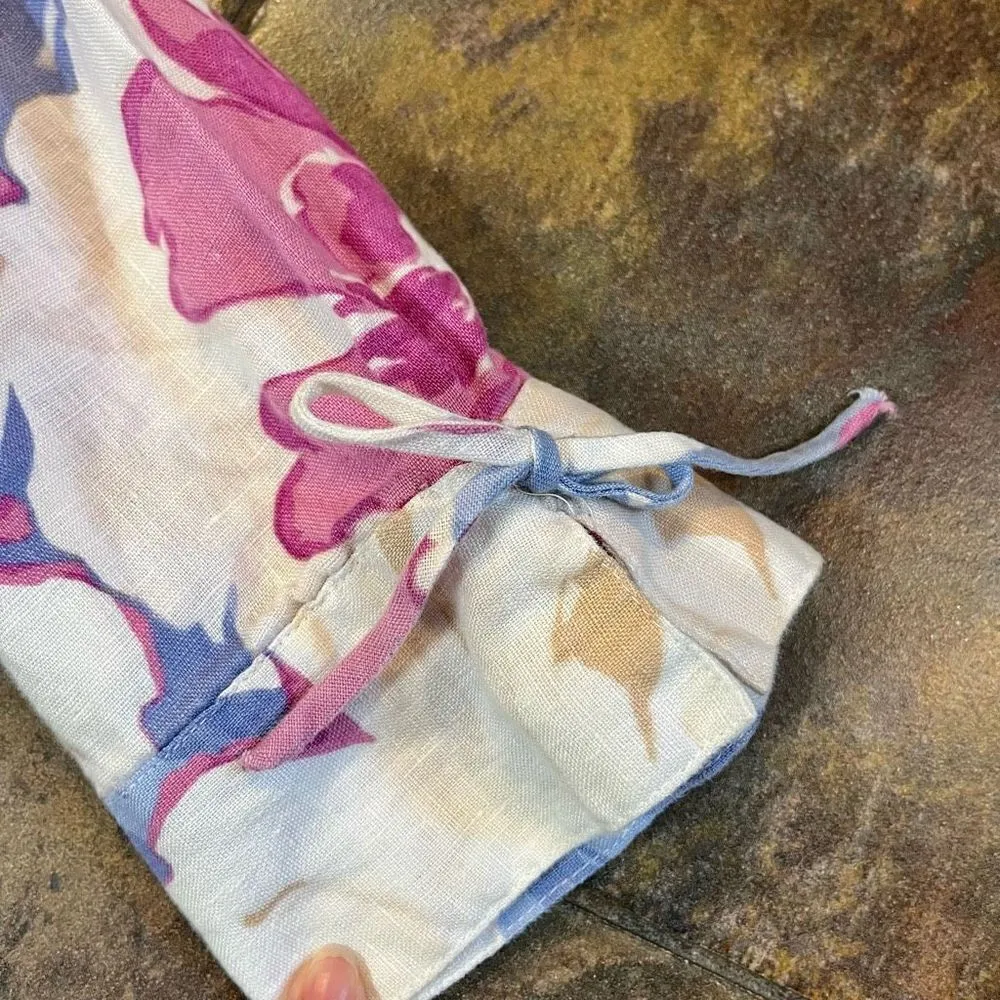 JM Collection 100% Linen Women’s Floral Button Down Size 16 - Image 6