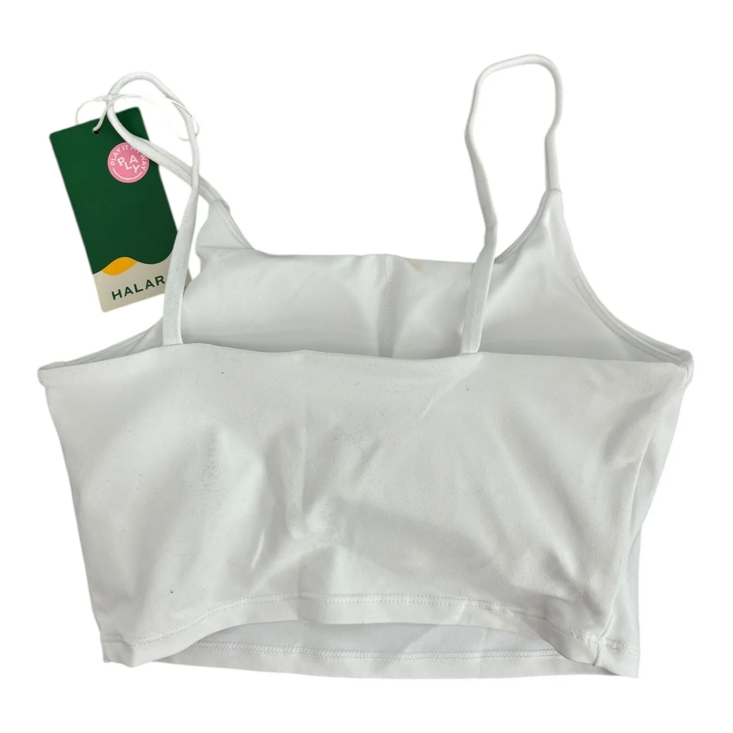 HALARA White Tank Top Athletic Cropped Camisole XS Cute flirty tennis top sports - Image 2