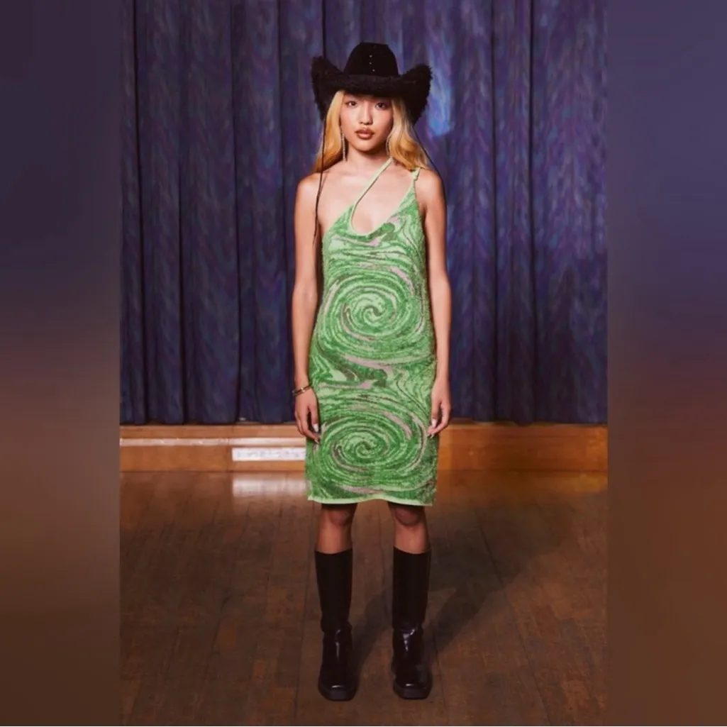 House of sunny Hot Springs Hockney dress Green Size 2 - Image 5