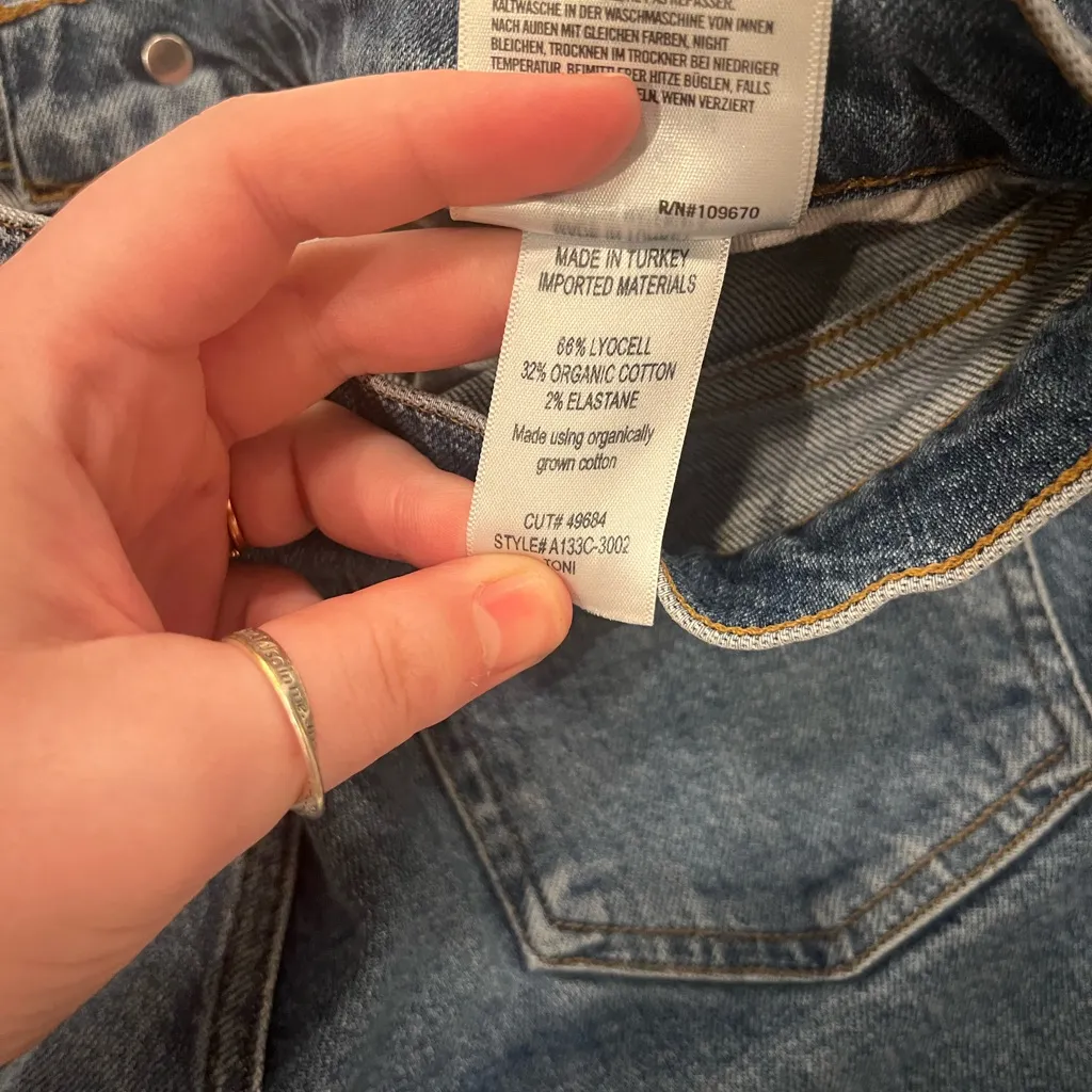 AGOLDE Toni Mid-rise Straight Leg Classic Blue Denim Jeans Size 27 - Image 14