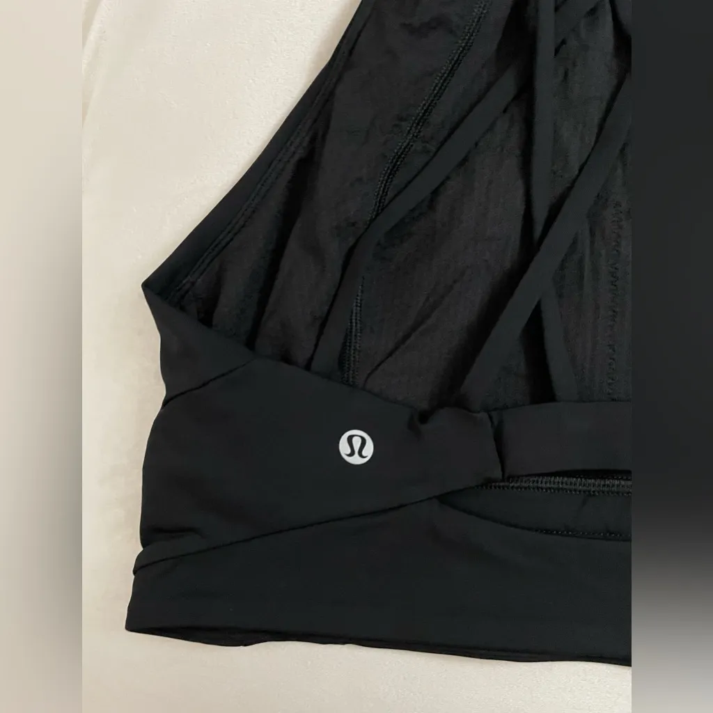 Lululemon Free To Be Serene Sports Bra High Neck Long Line Black Size 10 - Image 10