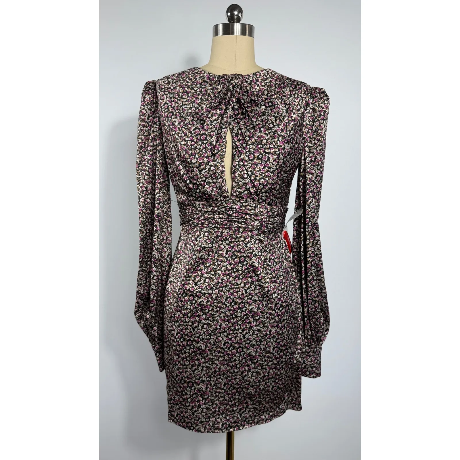 NWT‎ Mac Duggal 55389 Floral-Print Bubble-Sleeve Dress Sz 0 $348 - Image 3