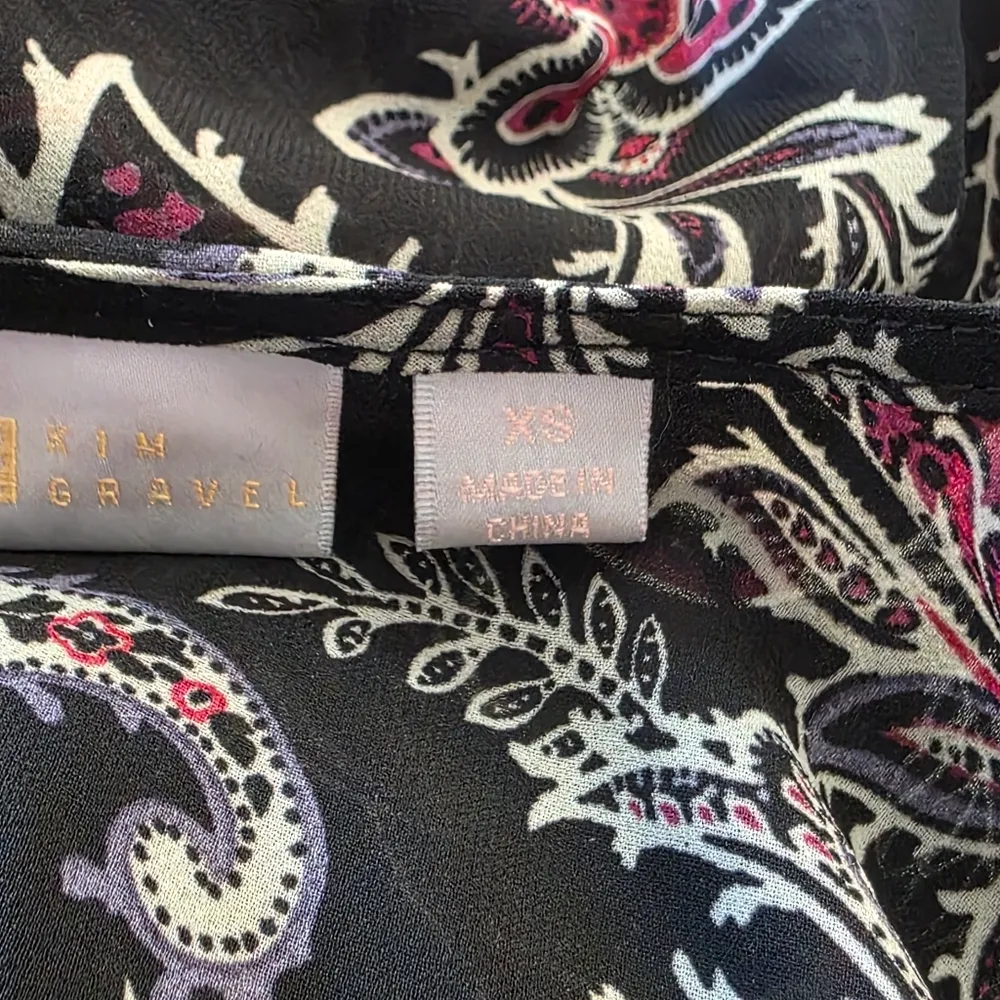 Belle by Kim Gravel Printed Chiffon Cardigan with Embroidery Red Size XS - Image 9