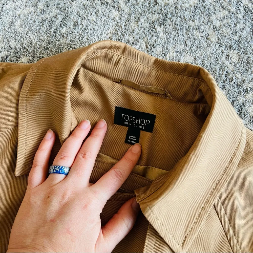 TOPSHOP double breasted button up peacoat trench jacket - Image 5