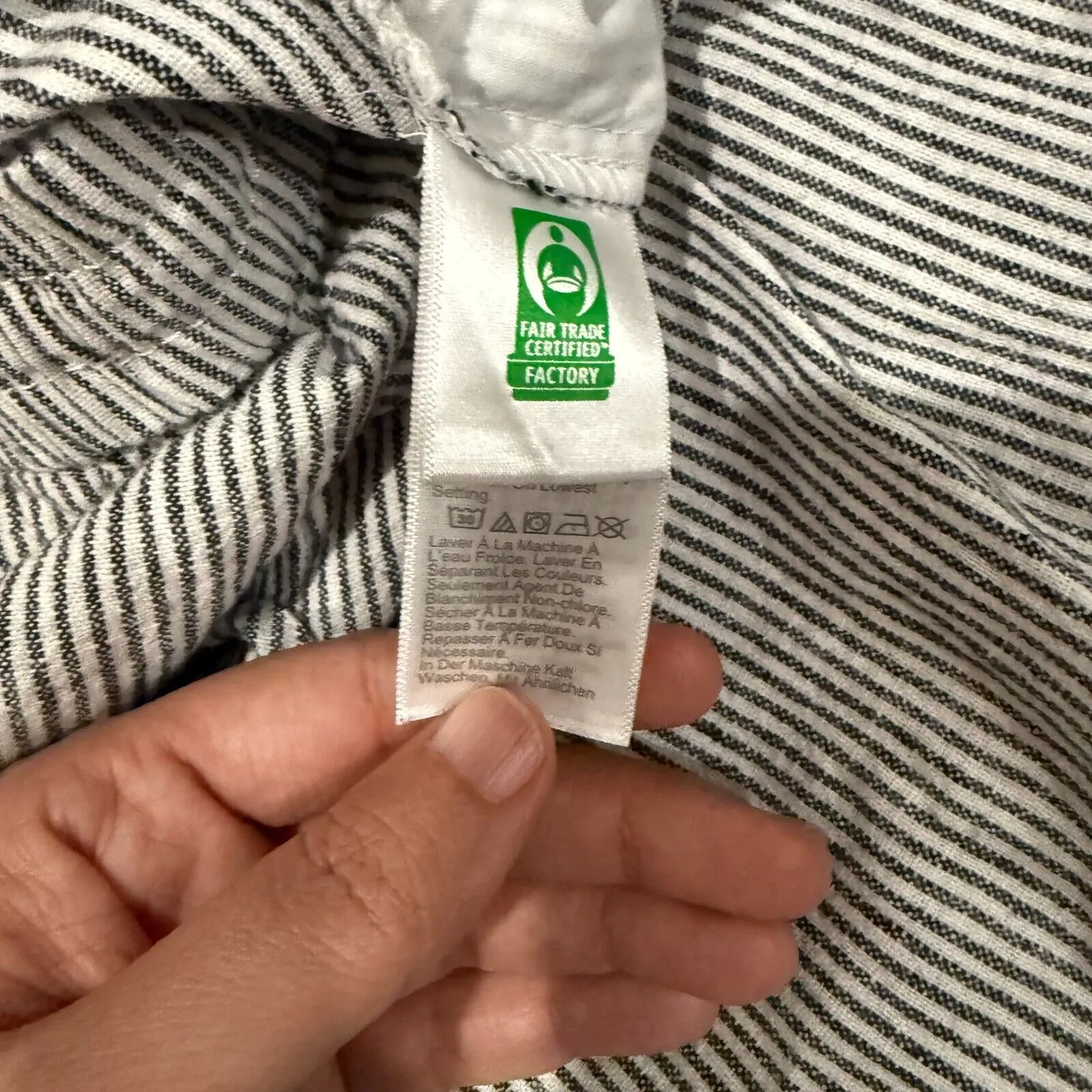 J.Crew Striped linen blend‎ drawstring pant Size 18 casual pull on beach crop White - Image 5