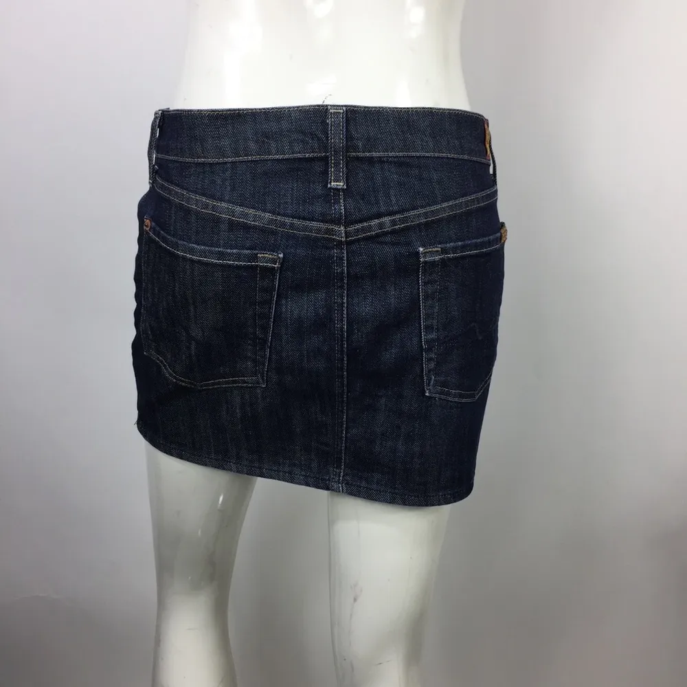 7 for all Mankind Roxanne Mini Skirt Dark Wash 28 - Image 12