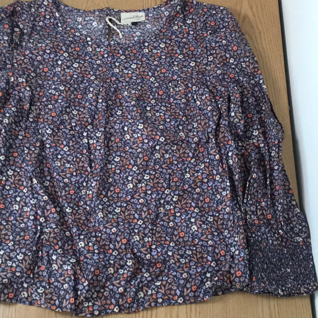 New Womens Universal Thread Stretchy Shirt Long Sleeve Lavender Floral Size XXL - Image 2