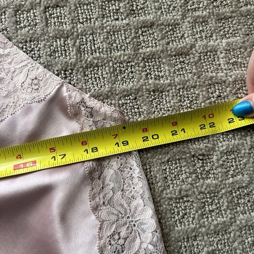 Valerie Stevens Vintage 90s Pink Chemise Slip Sleep Dress Babydoll Intimates Size L - Image 4