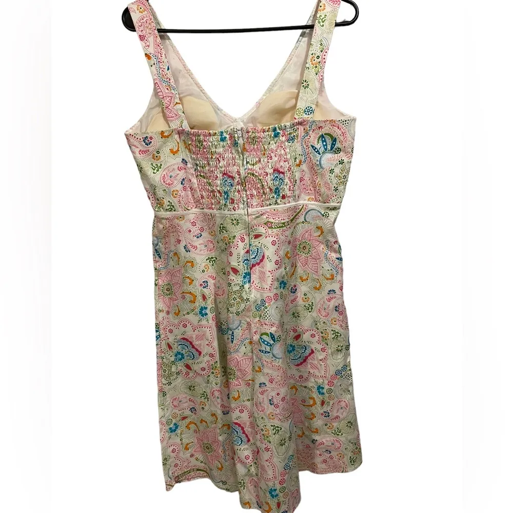 Karin Stevens Vintage 90s Hippie Eclectic Flower Power Sleeveless Padded Dress - Image 7