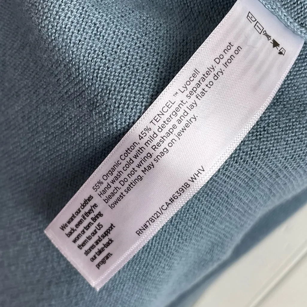 Eileen Fisher Boxy Pullover Sweater Size XXS Blue Steel Organic Cotton V-neck - Image 6