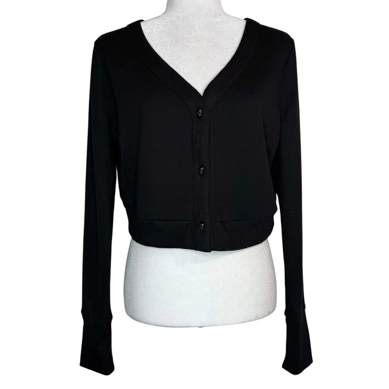 New Killstar & Wednesday Cardigan M Addams Family Solitude Suits Me Skull Button - Image 4