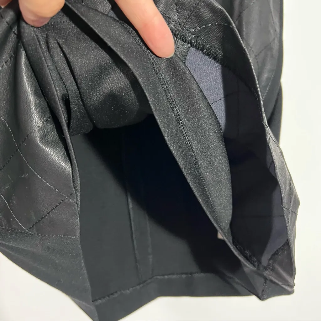 Chico's Faux Leather Quilted Pencil Skirt In Black Size‎ Medium (10) - Image 6