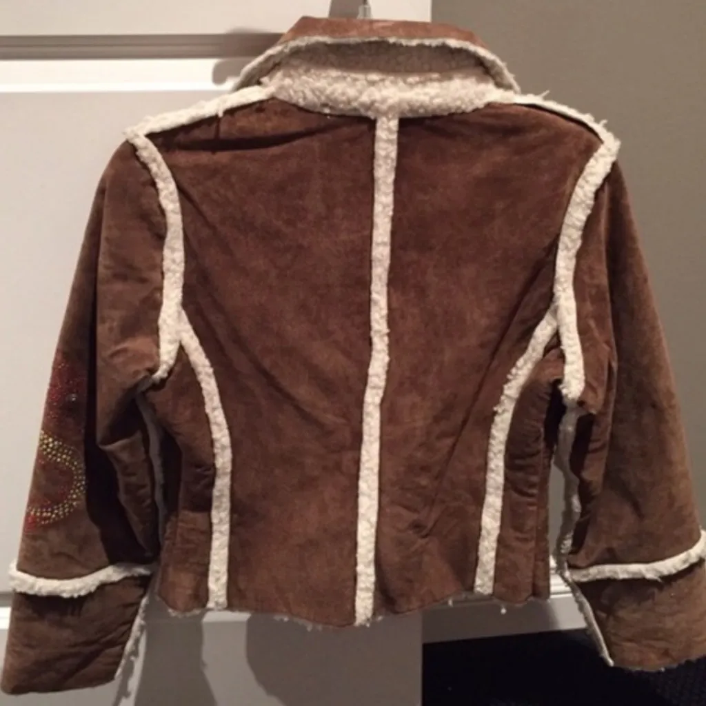 Brown Genuine Vintage Suede Leather Jacket  - Image 3