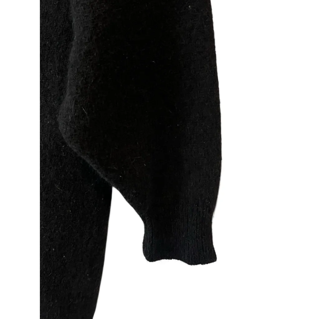 frenchi Lamb's Wool Rabbit Hair Sweater Womens S Black 3/4 Sleeve Open Back - Image 4