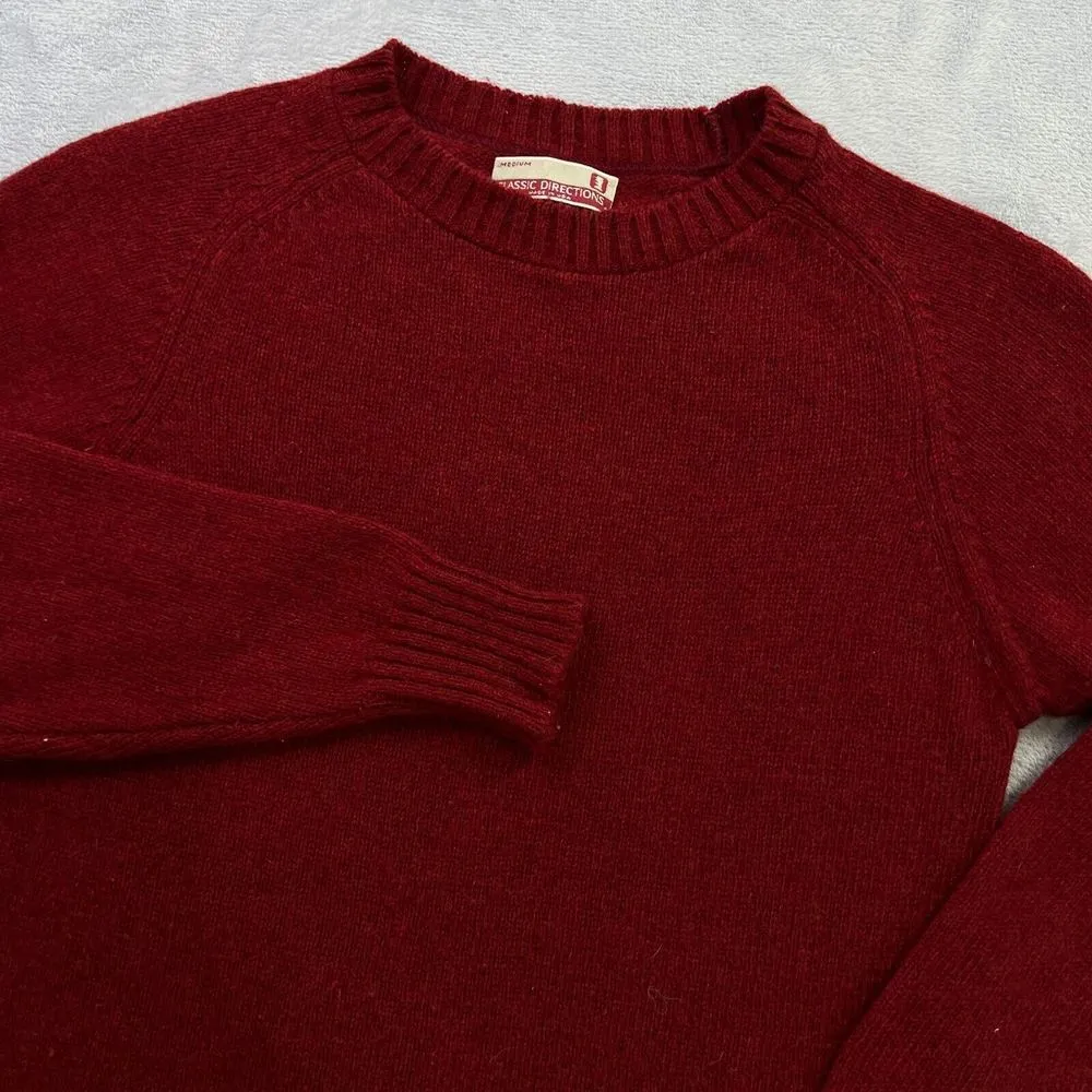 Vtg. Union Made Classic Directions Women's Wool Blend Cable knit Sweater Red USA Size M - Image 4
