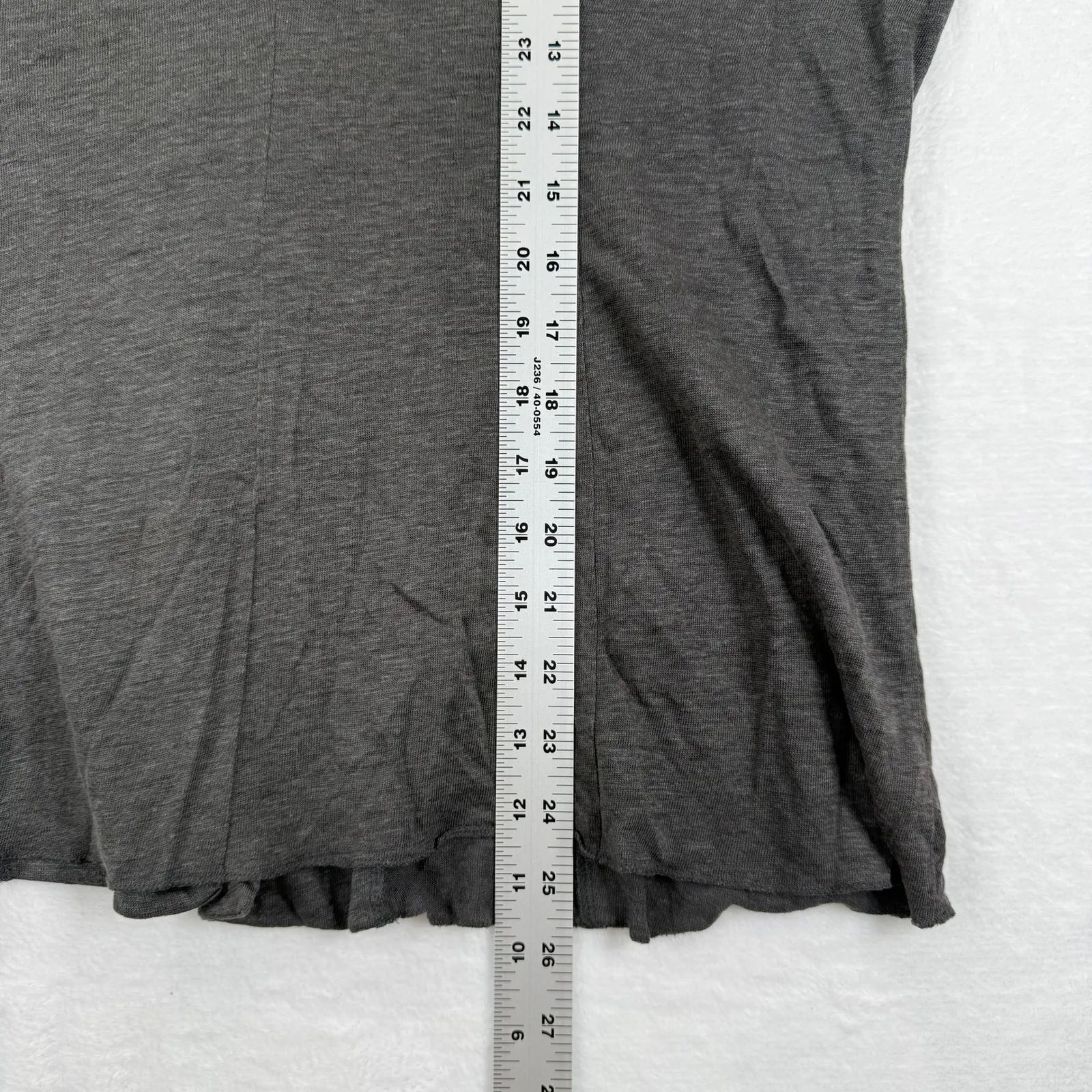 Eileen Fisher 100% Linen Turtleneck Long Sleeve Top Size L Charcoal Grey - Image 8
