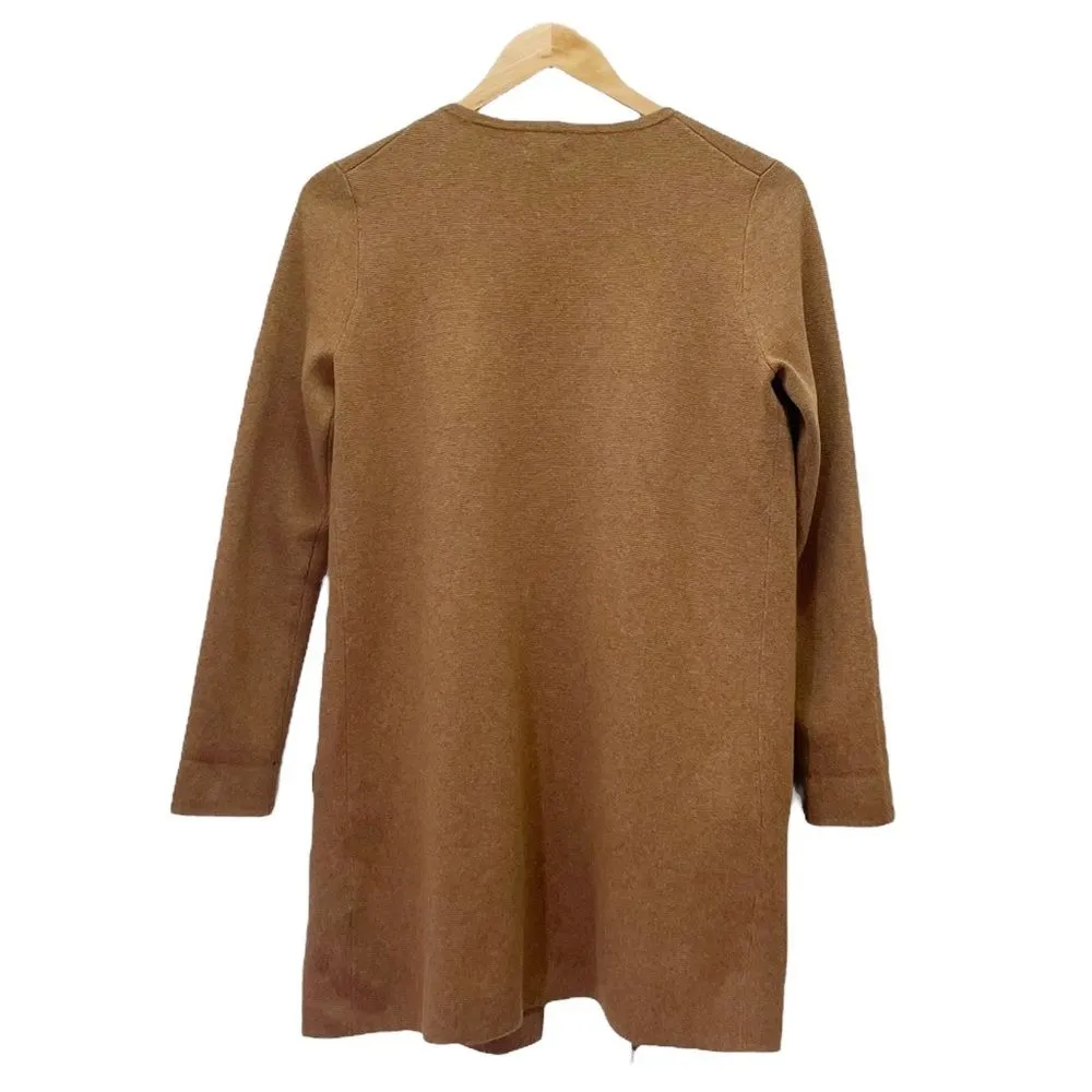 J. Crew Vanessa Sweater-Jacket Tan Camel Open Front Blazer Cardigan Size XXS - Image 4