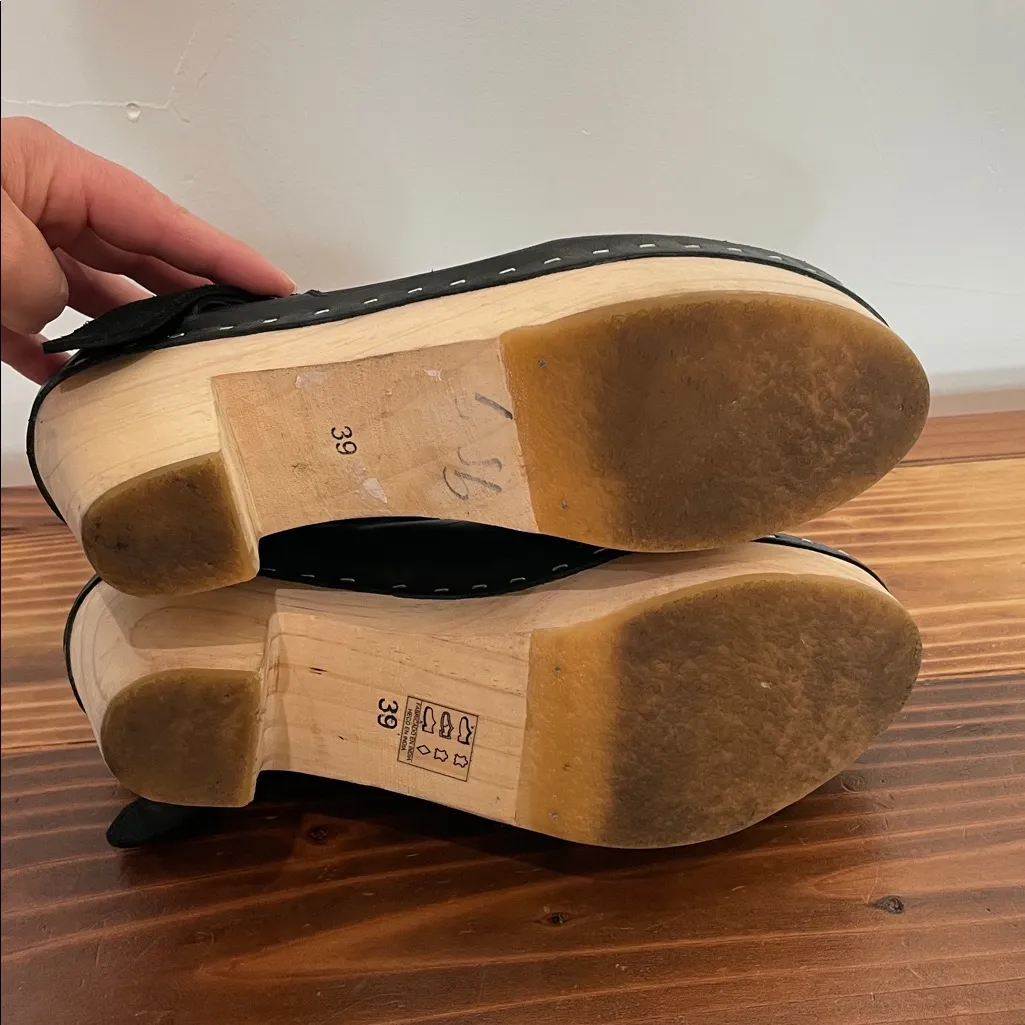 FREE PEOPLE Bungalow Clog Leather Booties Black Size 39 EU (8.5 US) - Image 16