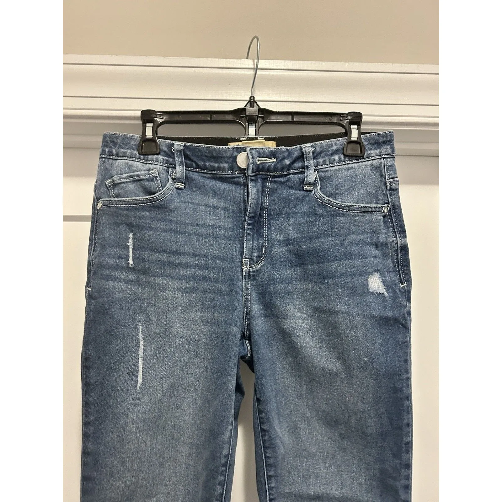 Democracy AB Technology Distressed Denim Blue Jeans Women's Size 8 Medium Wash - Image 5