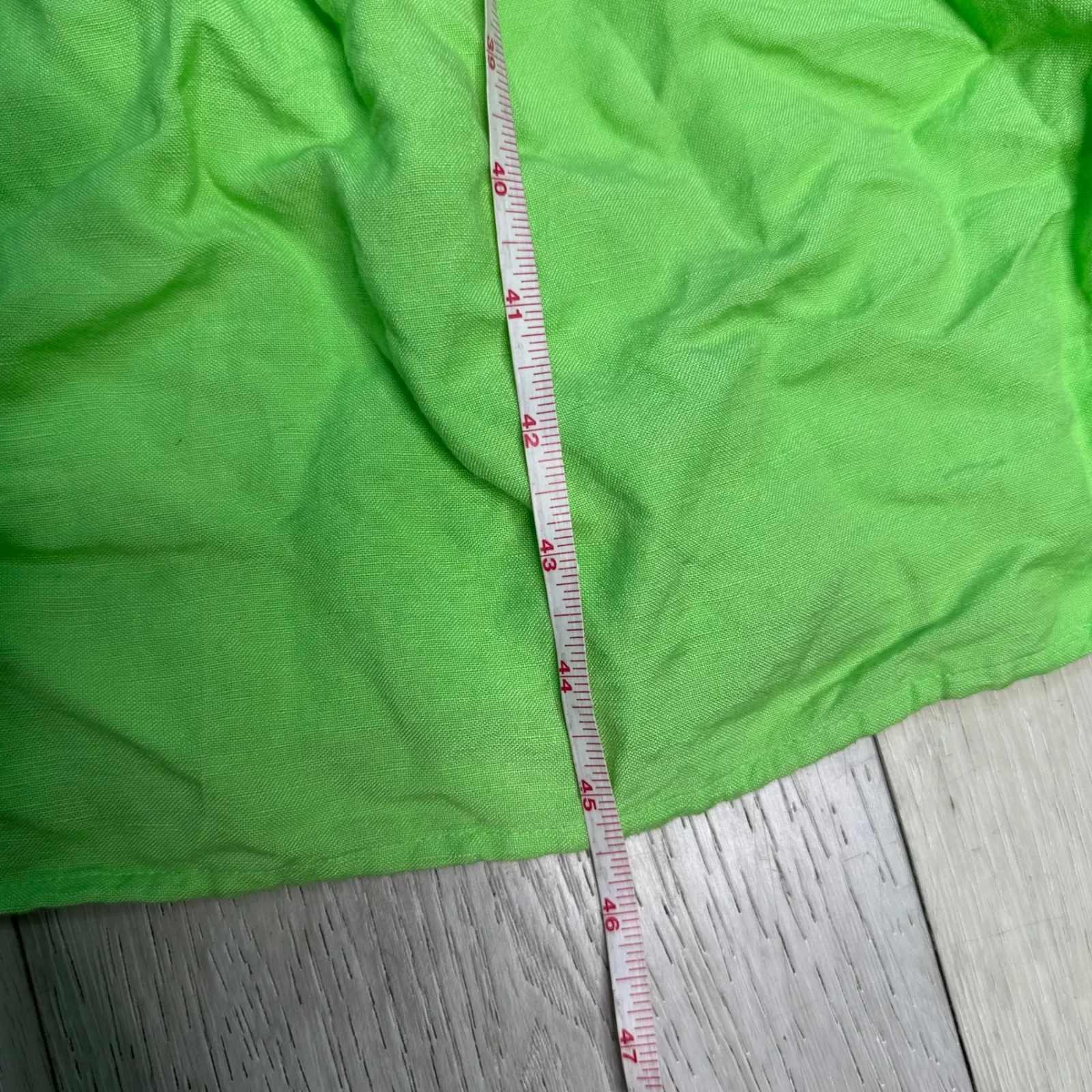 Loft masleeveless ruffle girly bright green i dress summer fall linen medium - Image 5