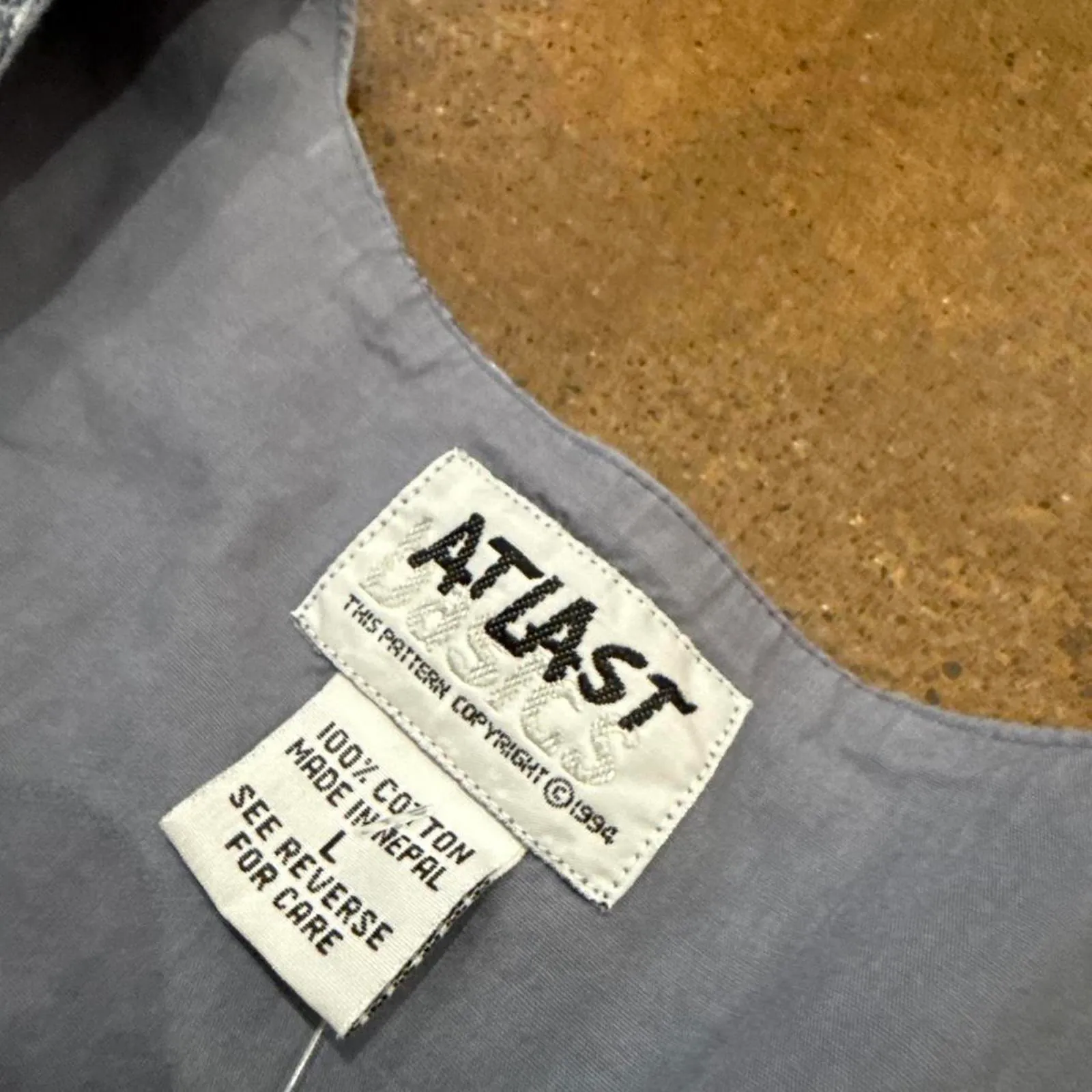 Vintage Dusty Blue Floral Button Up Vest - Image 3