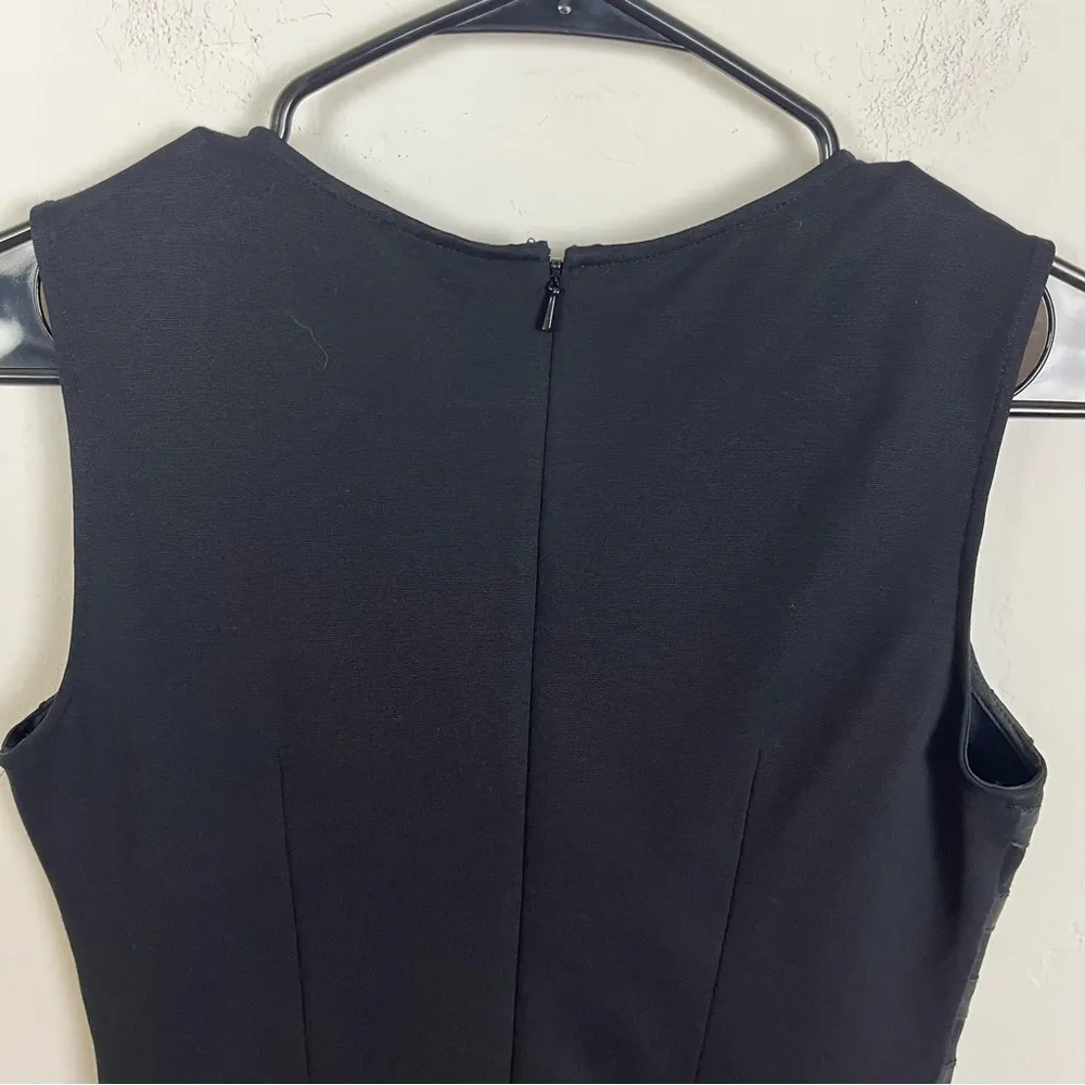 Theory Black Stripe Goat Leather Tank Top - Image 6