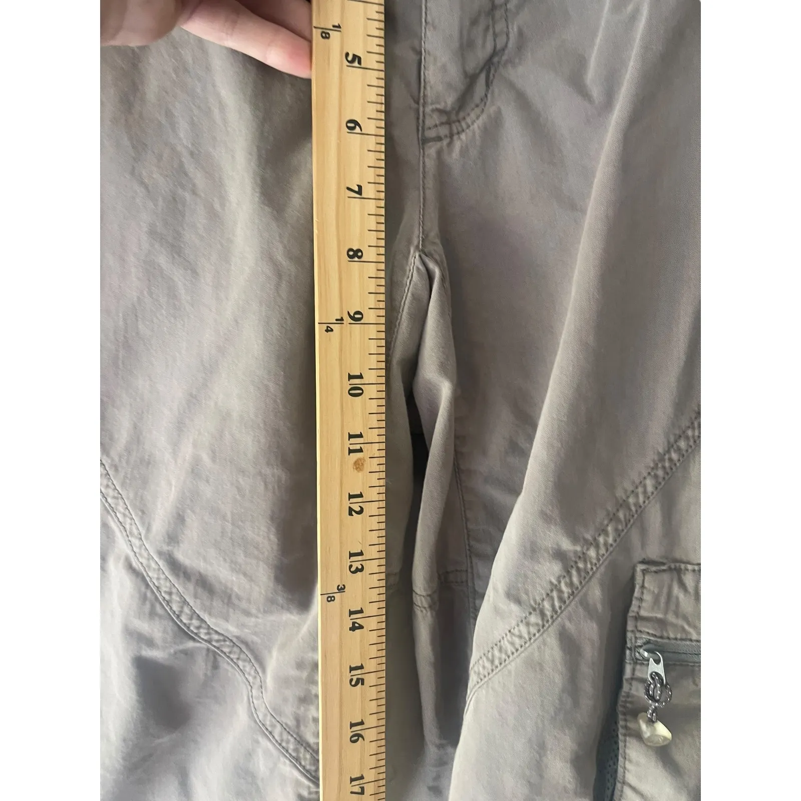 Eddie Bauer Sport‎ Size 8 Brown Cargo Outdoor Pockets Hiking Capri Pants - Image 8