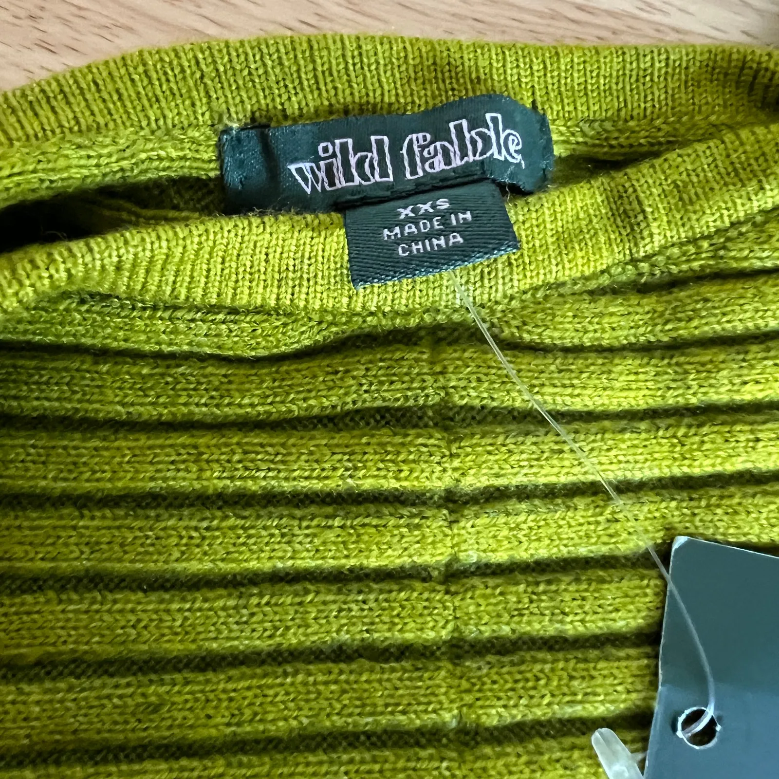 Wild Fable Women's Green Apple Ribbed Sweater Tiny Bra Top - Size XXS - NWT - Image 2