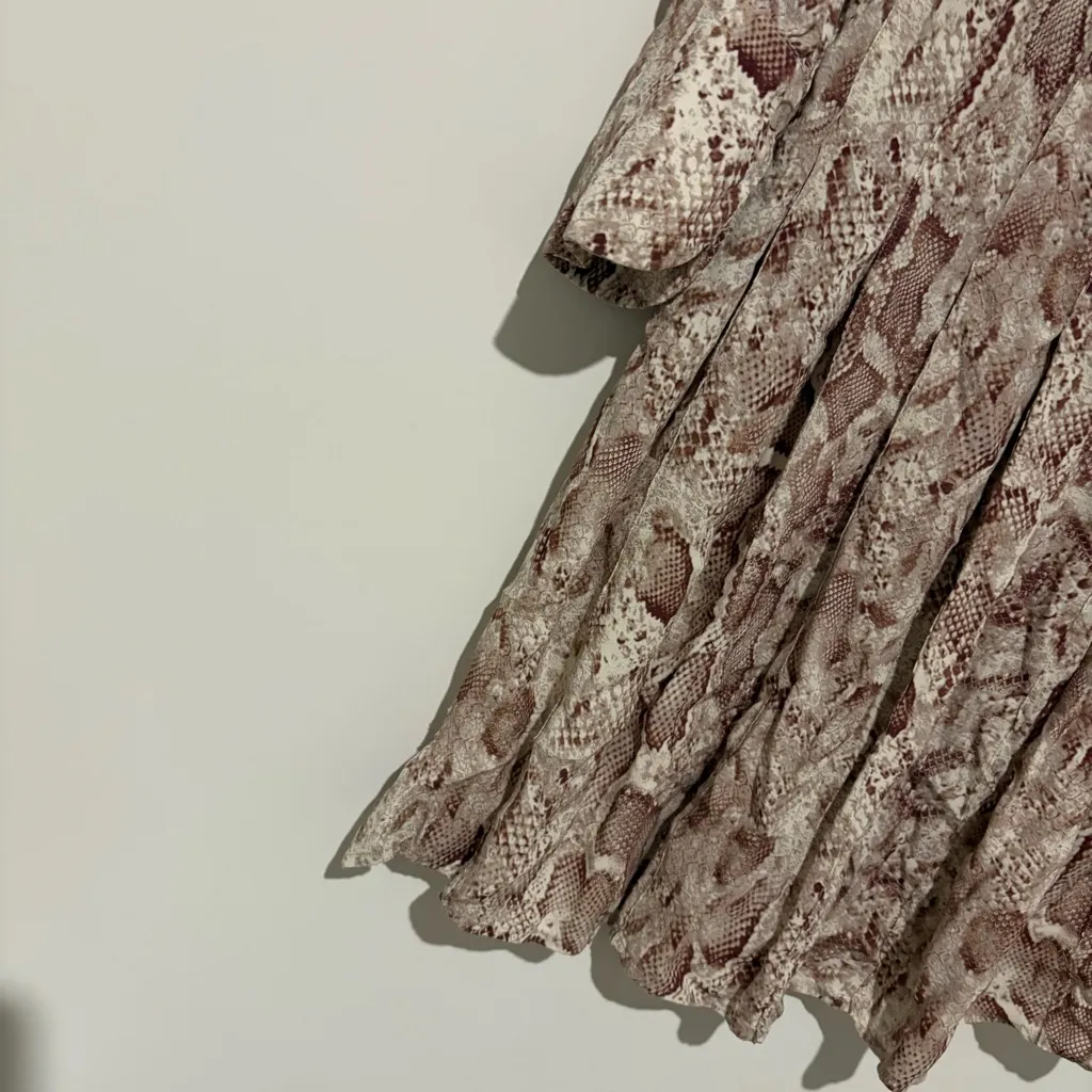 Habitual Rae Snake Print Button Front Shirtdress tan beige size XS - Image 11