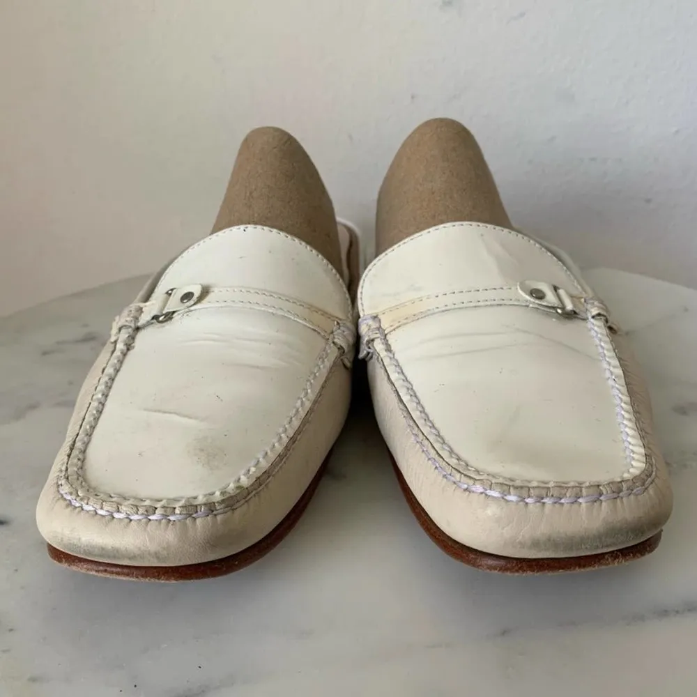 Cole Haan Patent Leather Loafer Mules in Ivory Women's 7.5 US - Image 6