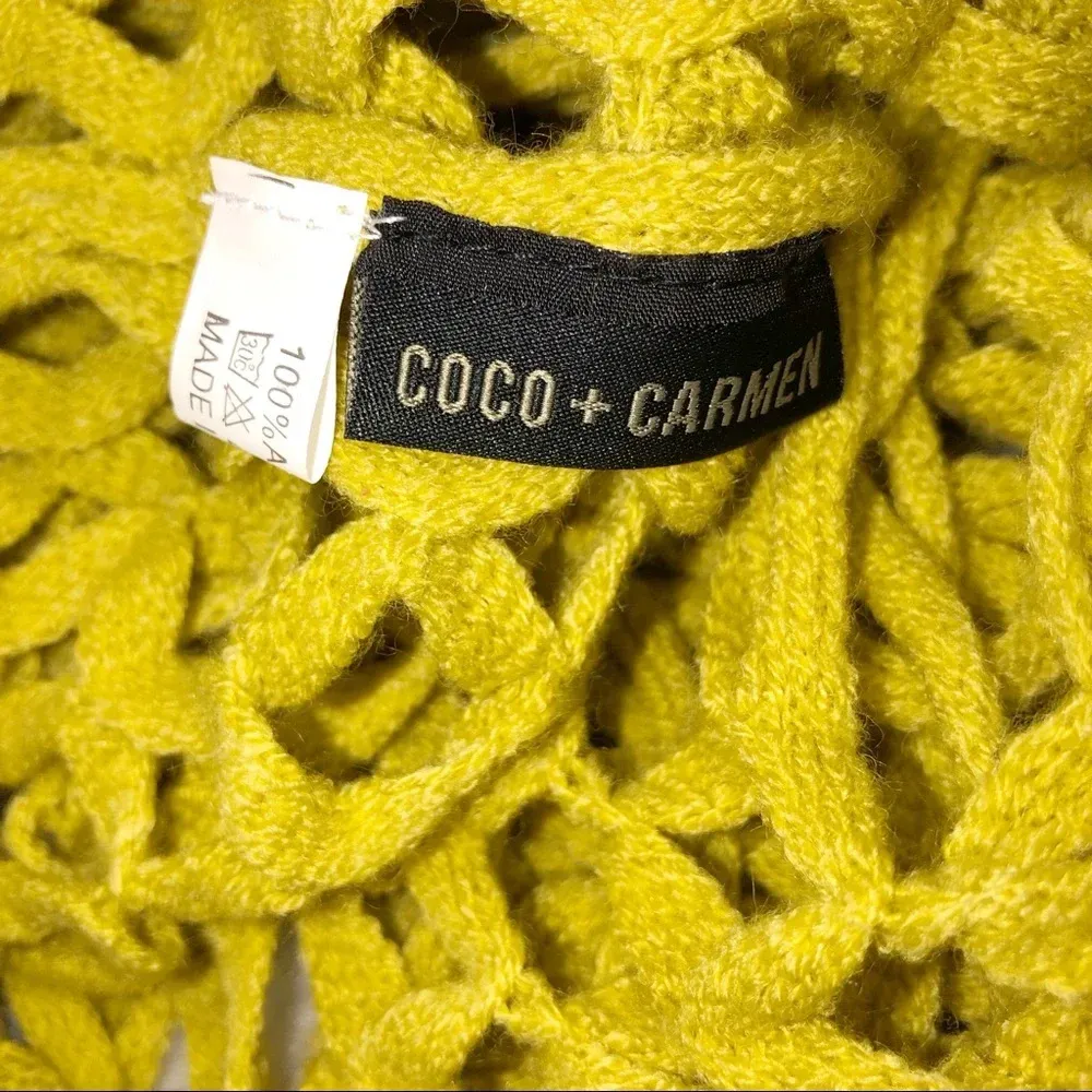 Coco + Carmen  mustard fringe infinity winter scarf - Image 2