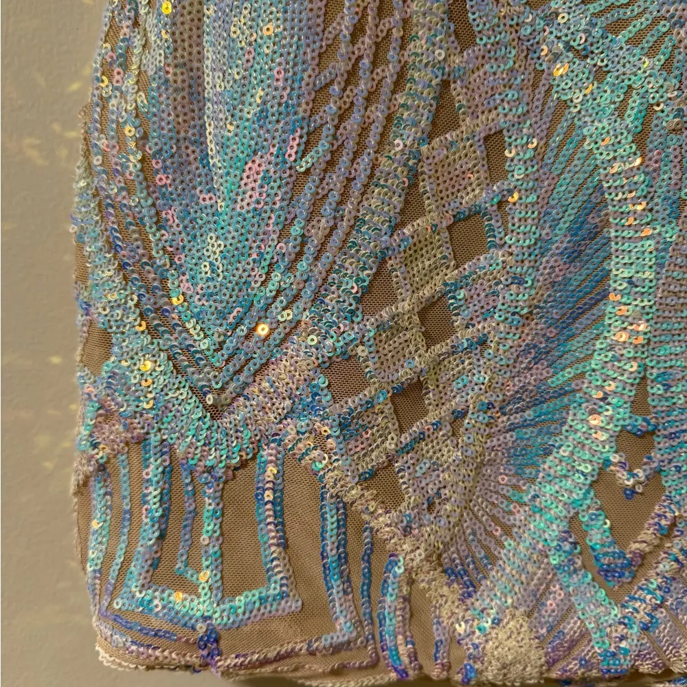 Lucy in the Sky Strappy Dress in Nude Iridescence Size M - Image 10