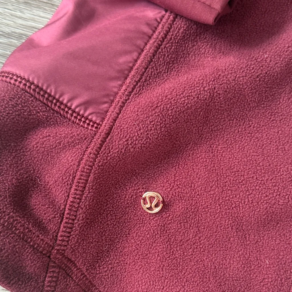 lululemon athletica Maroon Fleece Keen Jacket III Hooded Women’s Athletic - Image 9