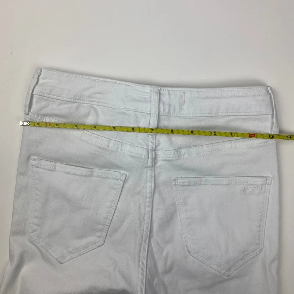 Hollister Ultra Highrise White Denim Distressed Legging Size 1 Long Raw Hem - Image 7