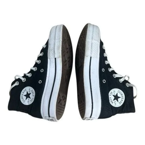 Converse All Star Women Shoe Size 6.5 LIFT HI - High Top Platform Black Canvas - Image 4