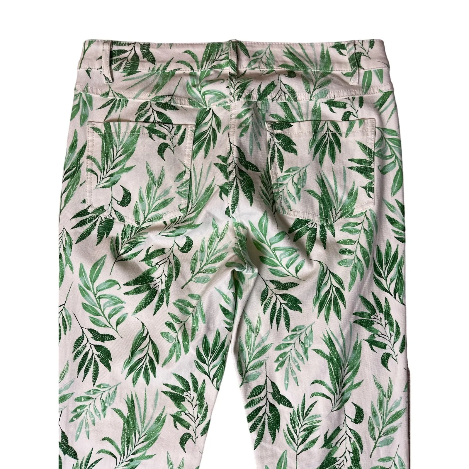 J. McLaughlin Stretchy Beaumont Leaf Print‎ Stretch Lexi Jeans Size 6 - Image 7